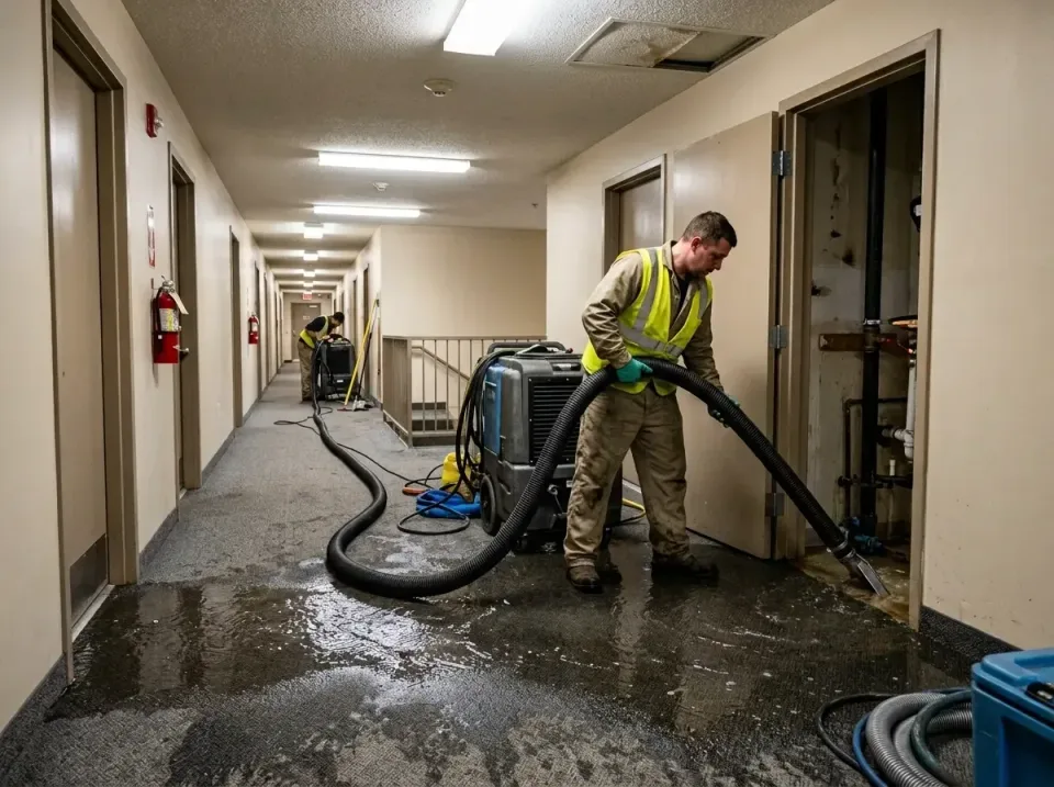 multi-unit-apartment-hallway-f-005 — frequently asked questions, Emergency Burst Pipe Water Extraction & Removal in Westchas…